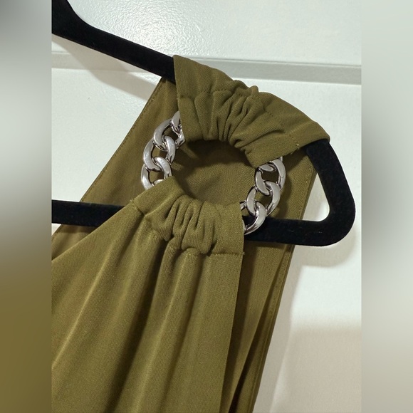DUNDAS x Revolve Olive Chain Ring One-Shoulder Maxi Dress NWT Size S - Picture 6 of 9